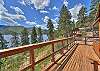 Step out onto the deck and see stunning lakefront and mountain views of Lake Vallecito.