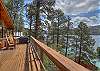 Step out onto the deck and see stunning lakefront and mountain views of Lake Vallecito.