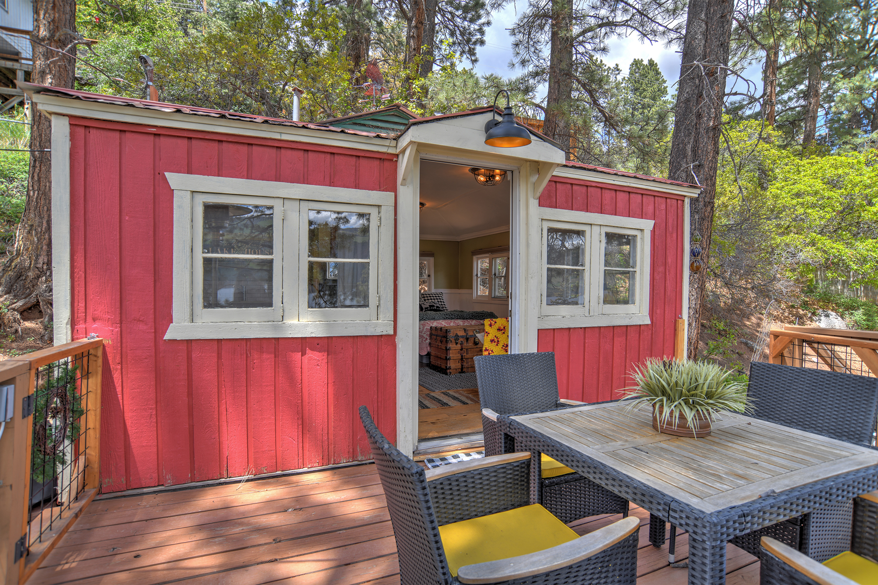 Step outside to take in the stunning lake and mountain views from the deck. 
