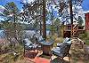 Gather around the fire pit and enjoy the lake views. 