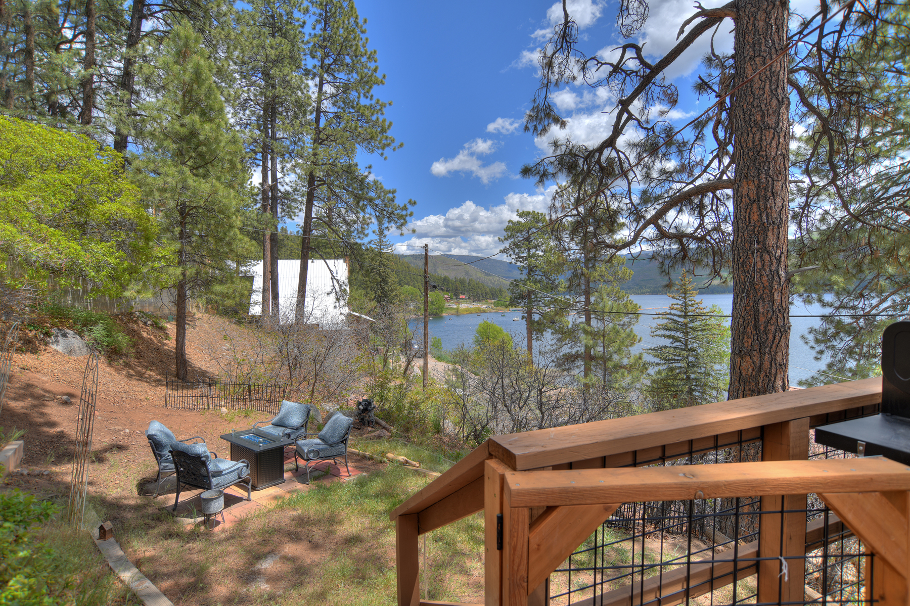 Gather around the fire pit and enjoy the views. 