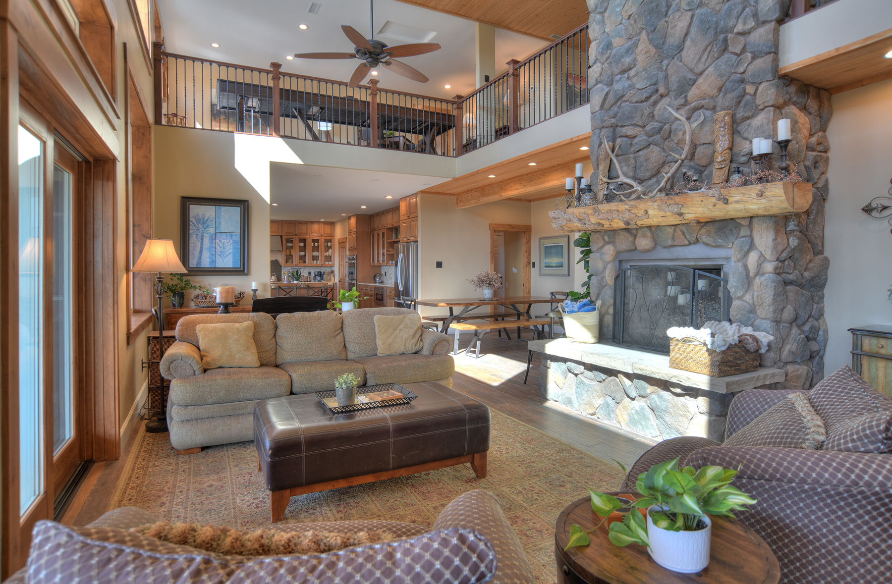 Main Living and Dining Spaces (note the fireplace is not operational - and no need to make a fire in summer anyway when its warm)