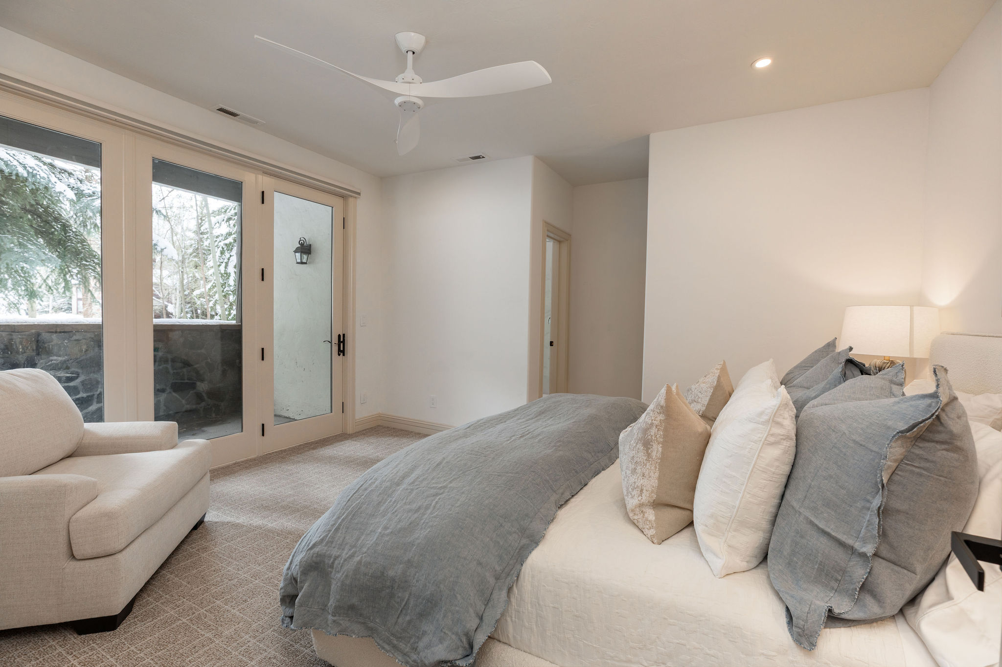 Upstairs king suite with private bath, ideal for a second couple or family lead.. 
