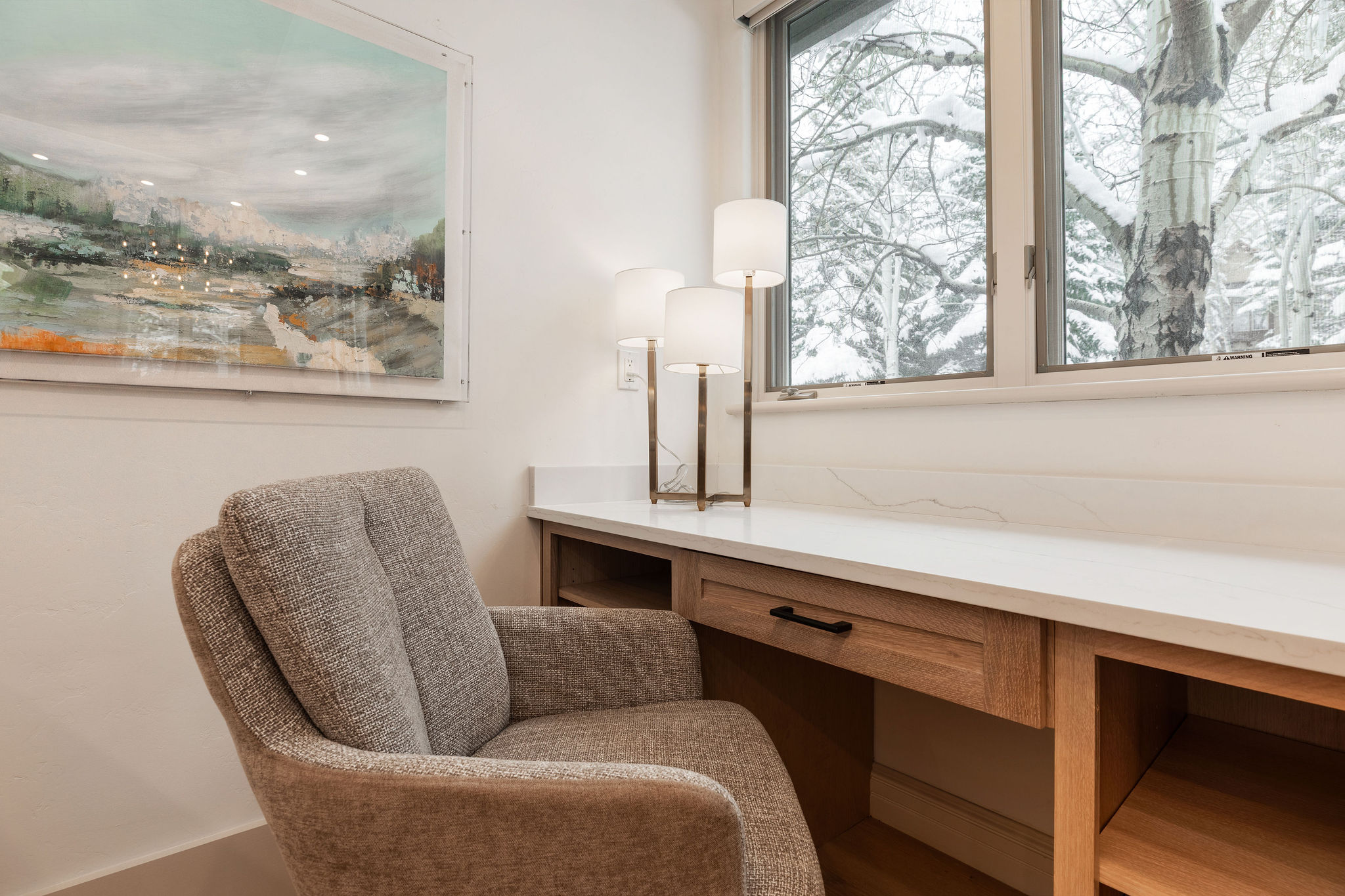 Comfortable and convenient work space.