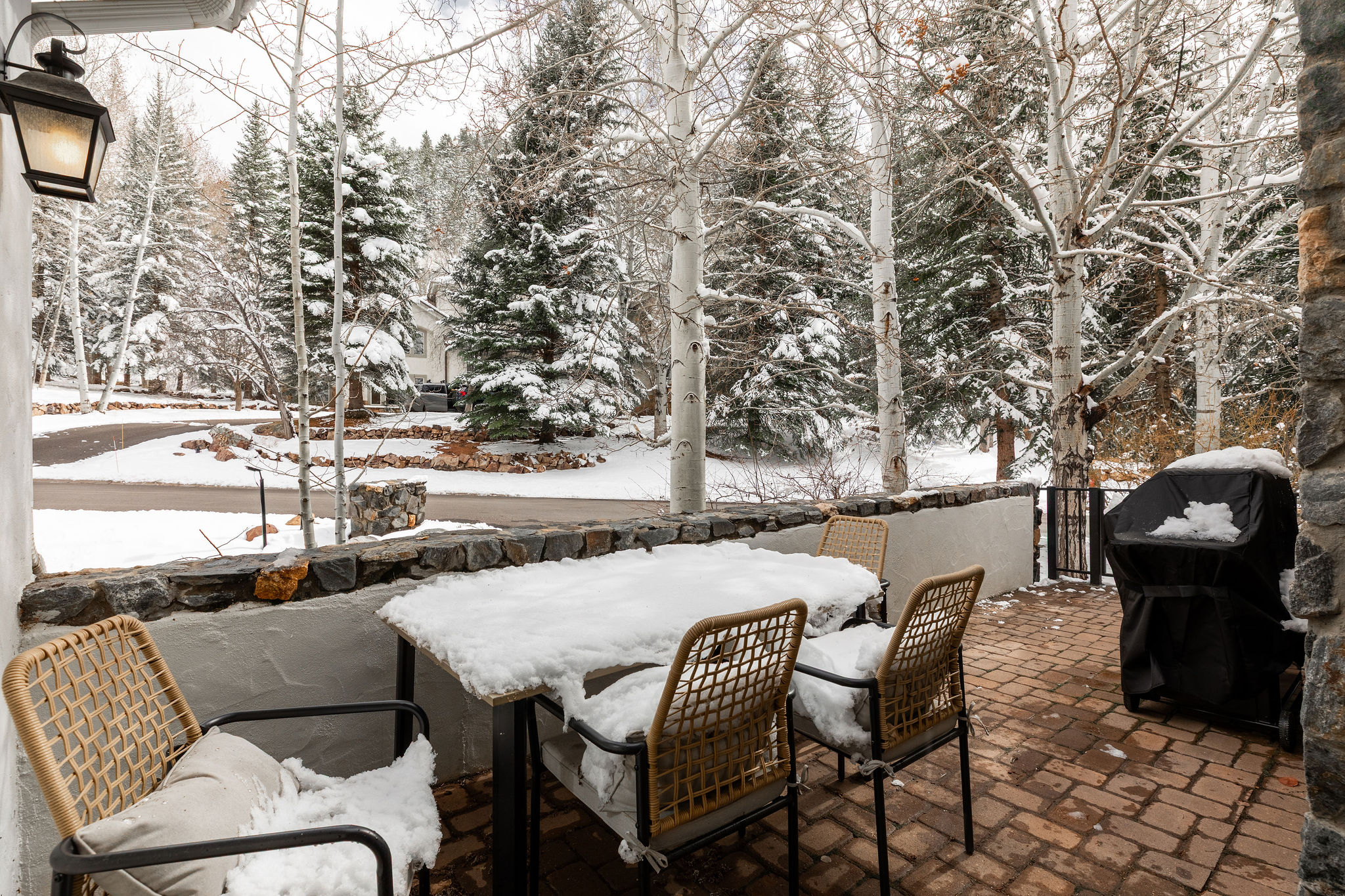 Relax, grill, and take in the scenery from this view-filled patio