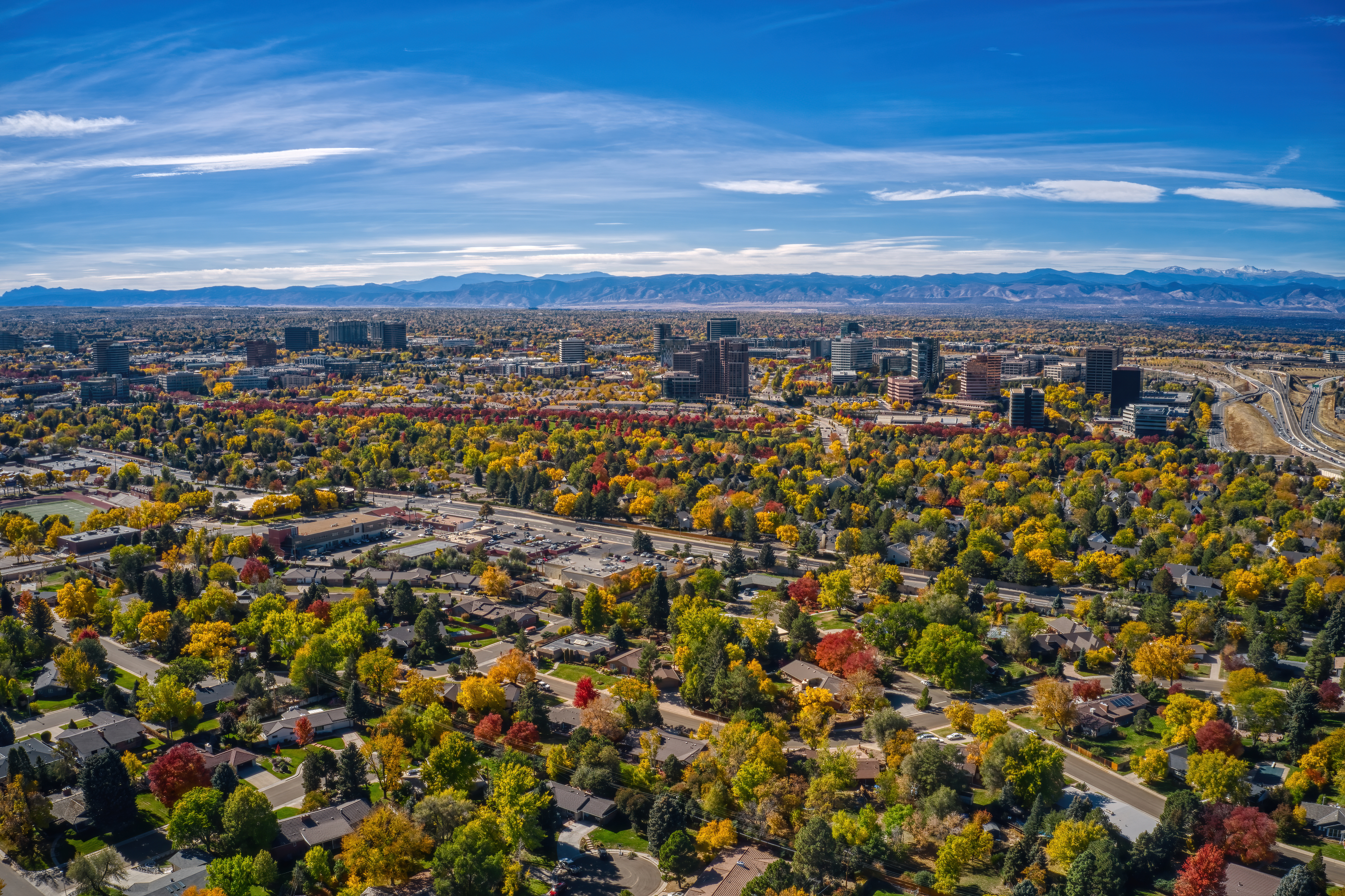 Aerial view of Aurora Colorado