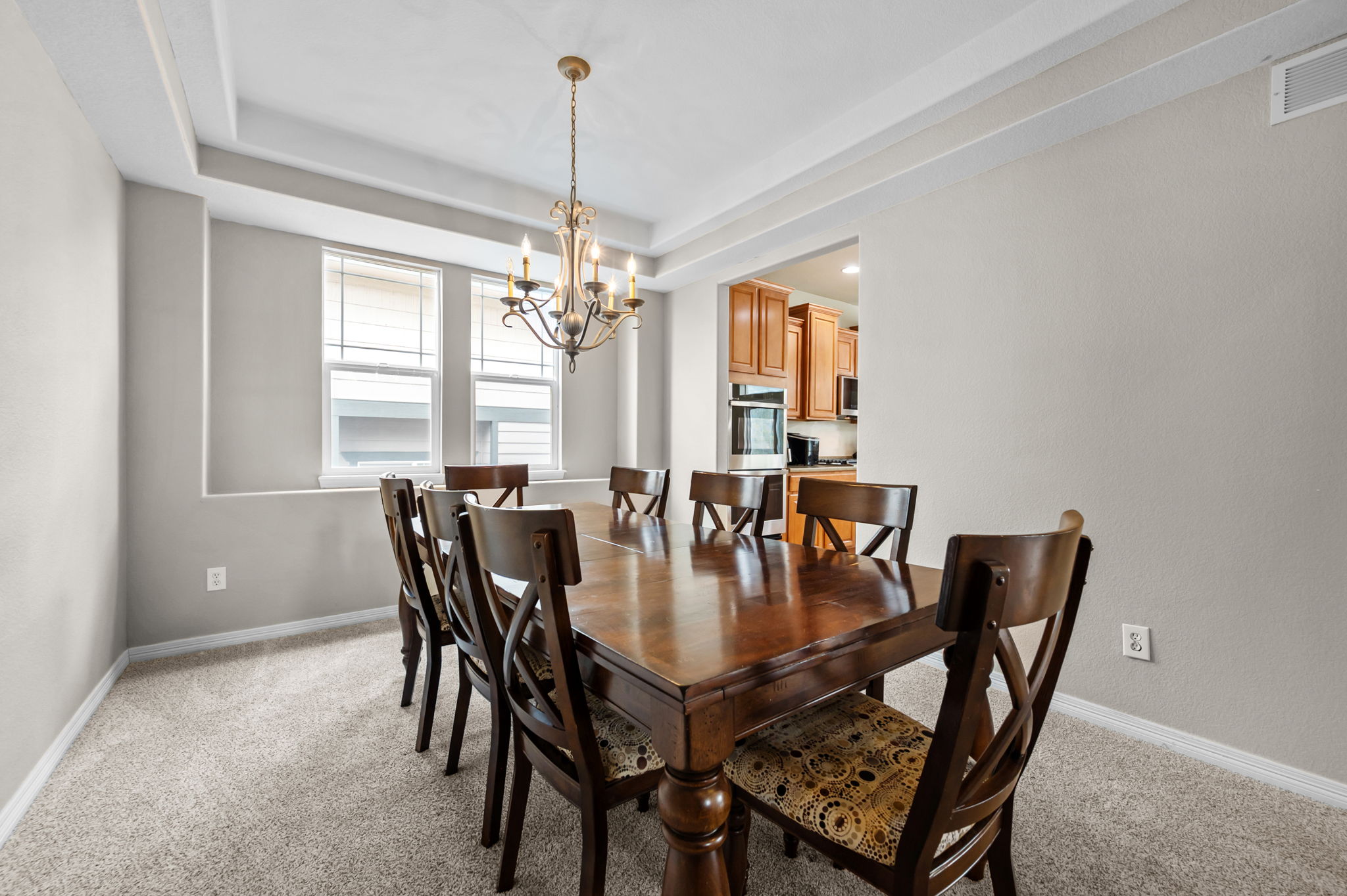 Gather comfortably with this additional dining space for 8 guests.