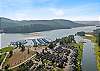Bird's-eye view of our property's prime location – with Lake Pend Oreille and the community marina just steps away.