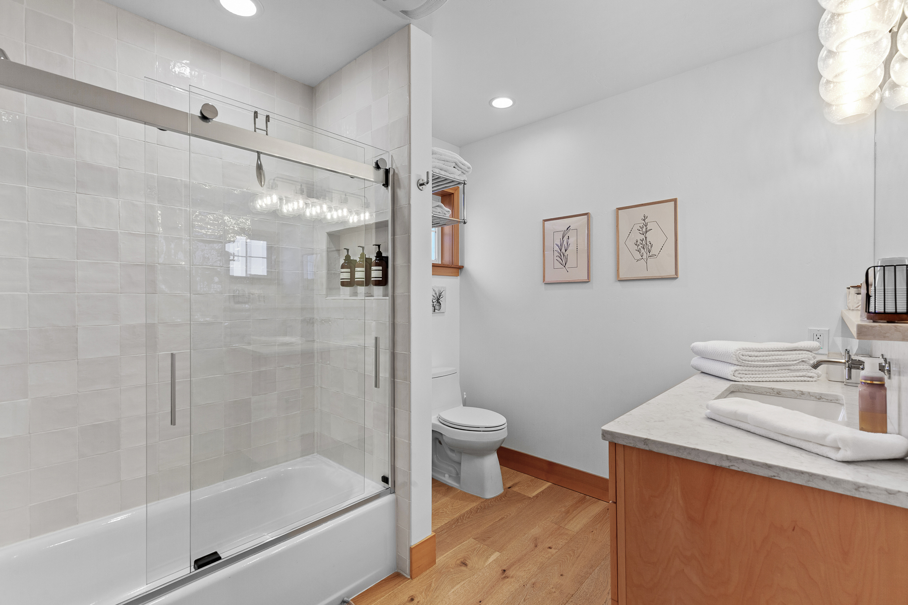 Spacious ensuite bathroom attached to King bedroom – with tub and shower combo for added flexibility.