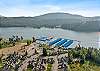 Bird's-eye view of our property's prime location – with Lake Pend Oreille and the community marina just steps away.