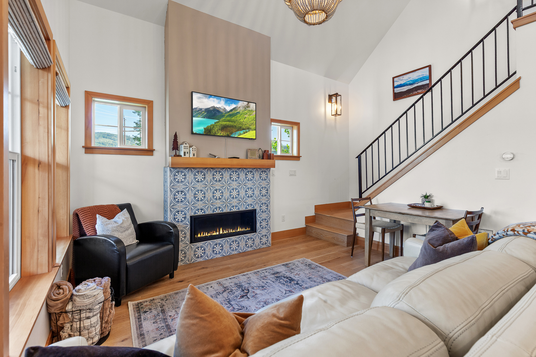Cozy up in style- this living room is perfect for relaxation and gathering.