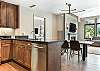 Open concept kitchen and living room space.