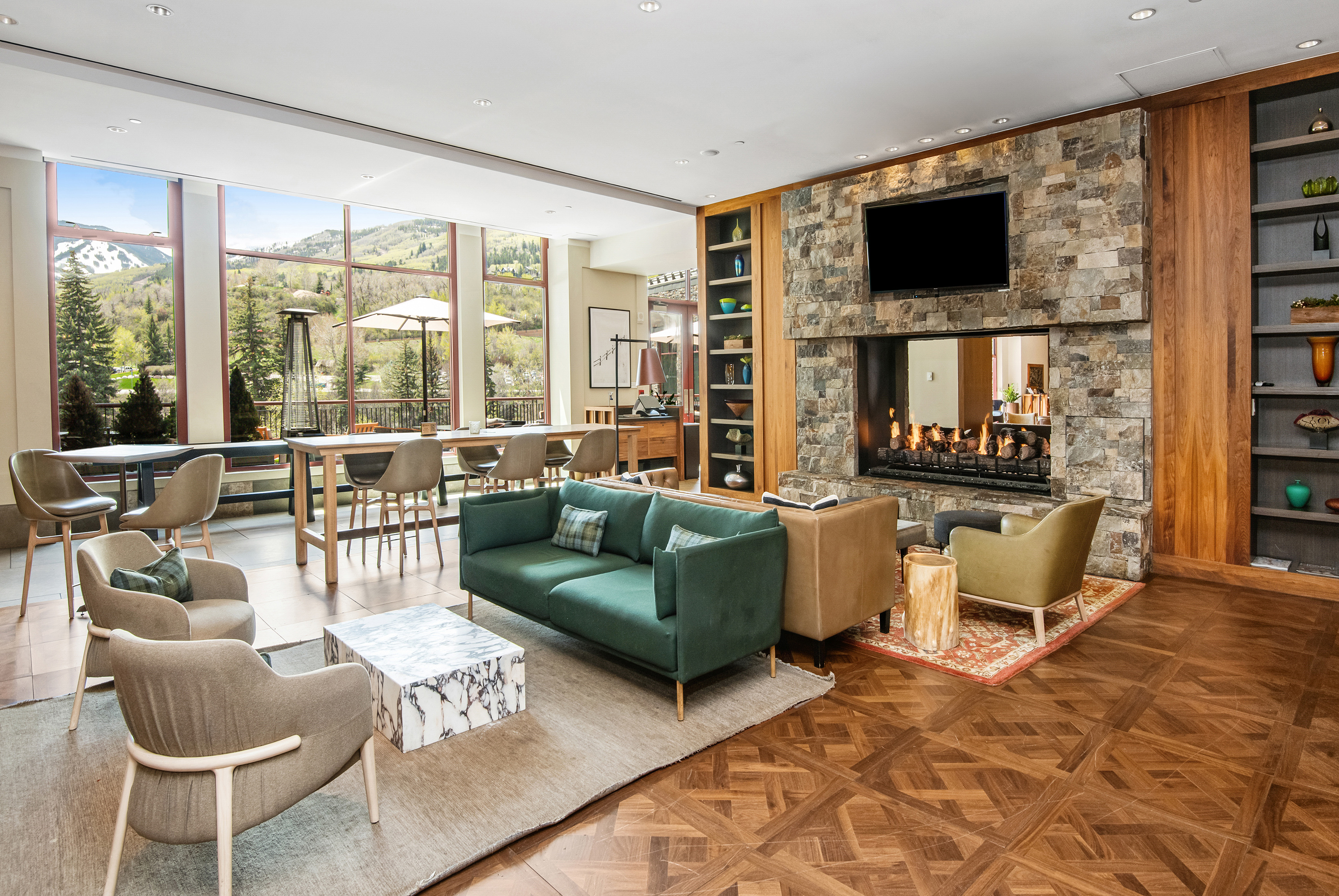 Westin Riverfront Resort shared lounging area. 