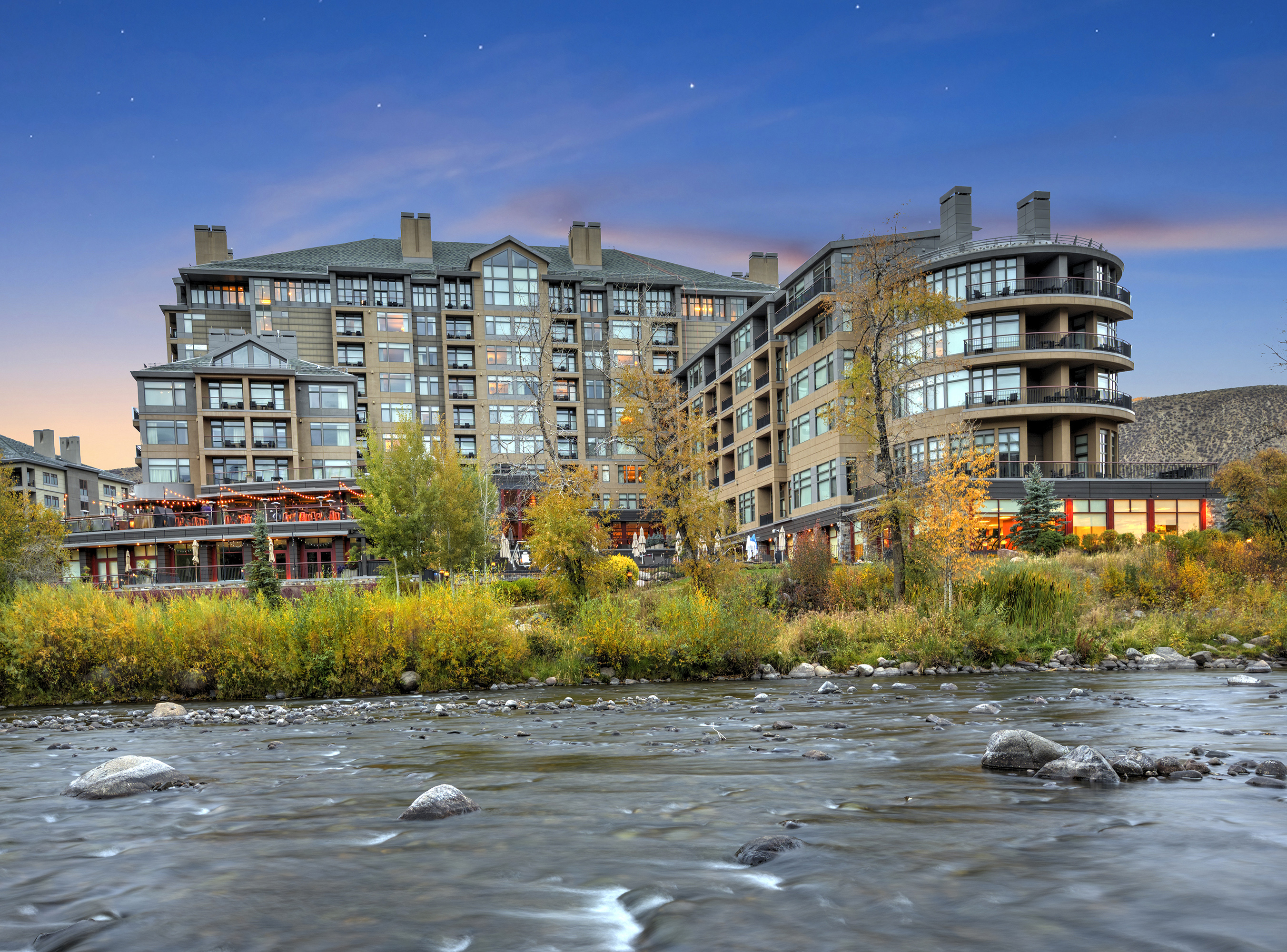Views of the Westin Riverfront Resort.