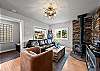 Sink into the leather sofa with the wood stove glowing and the Smart TV queued up. A perfect end to a trail day.