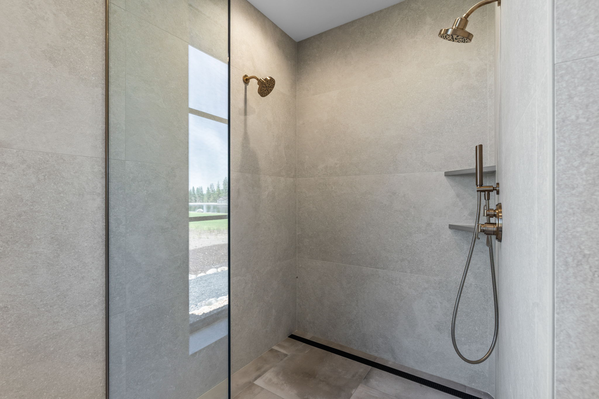 Walk in shower in primary suite