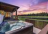 Enjoy beautiful sunsets from the hot tub. 