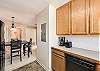 Open floor plan from dining room to kitchen. 