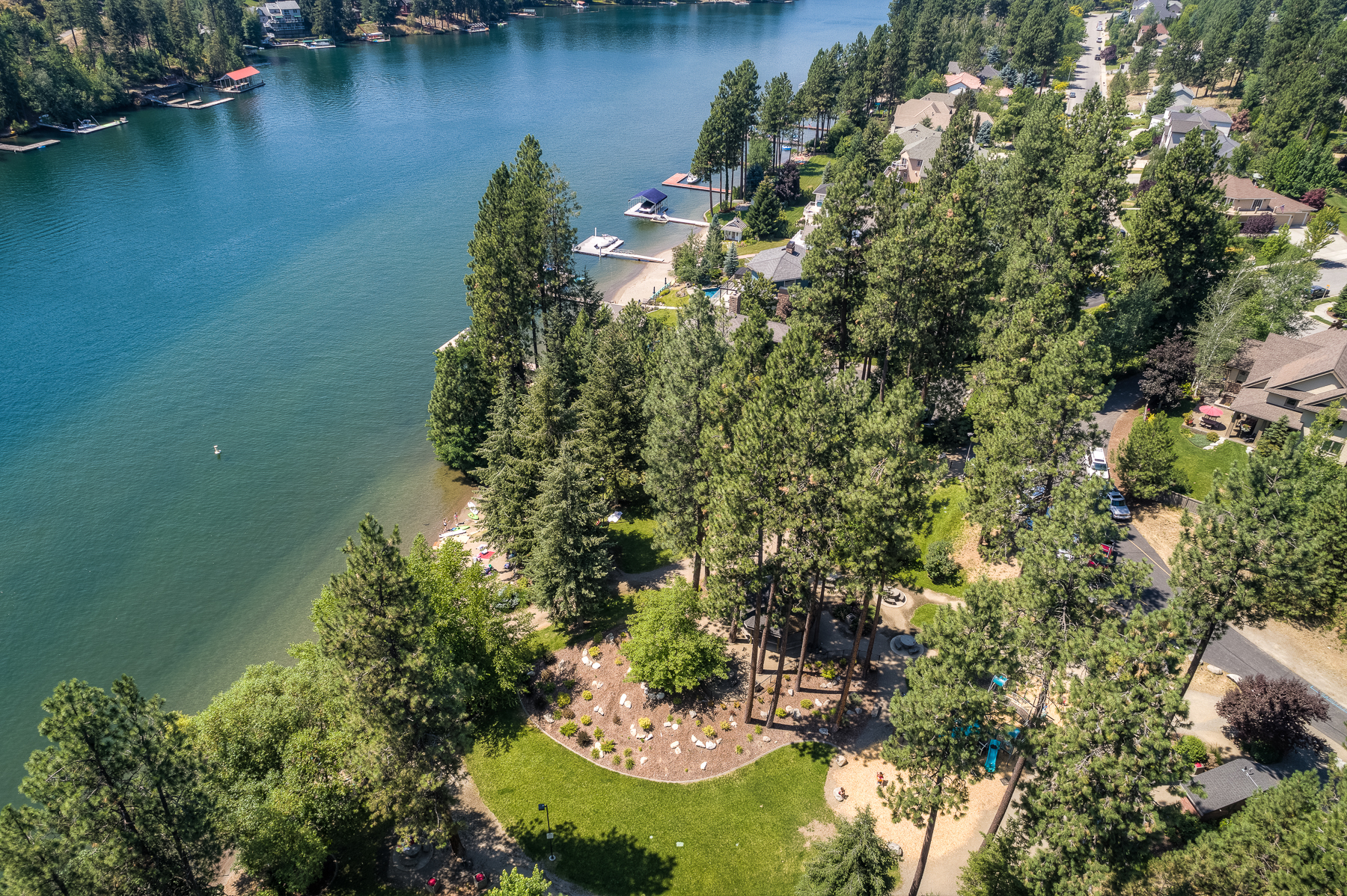 Ariel view of neighborhood.