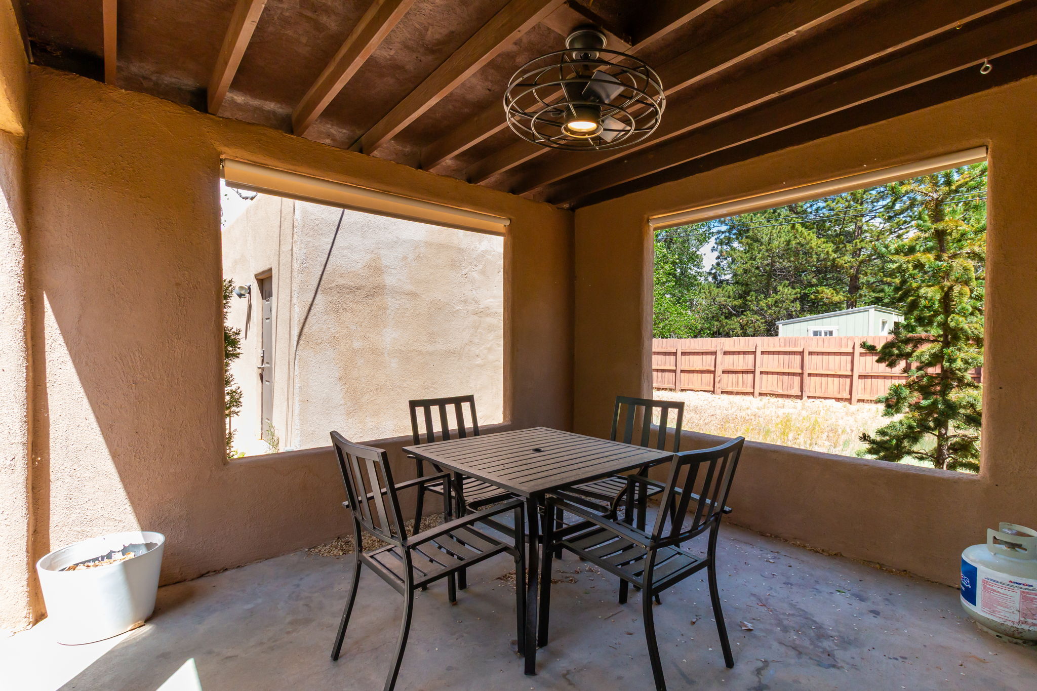 Fire up the grill and enjoy meals outside on the covered patio. 