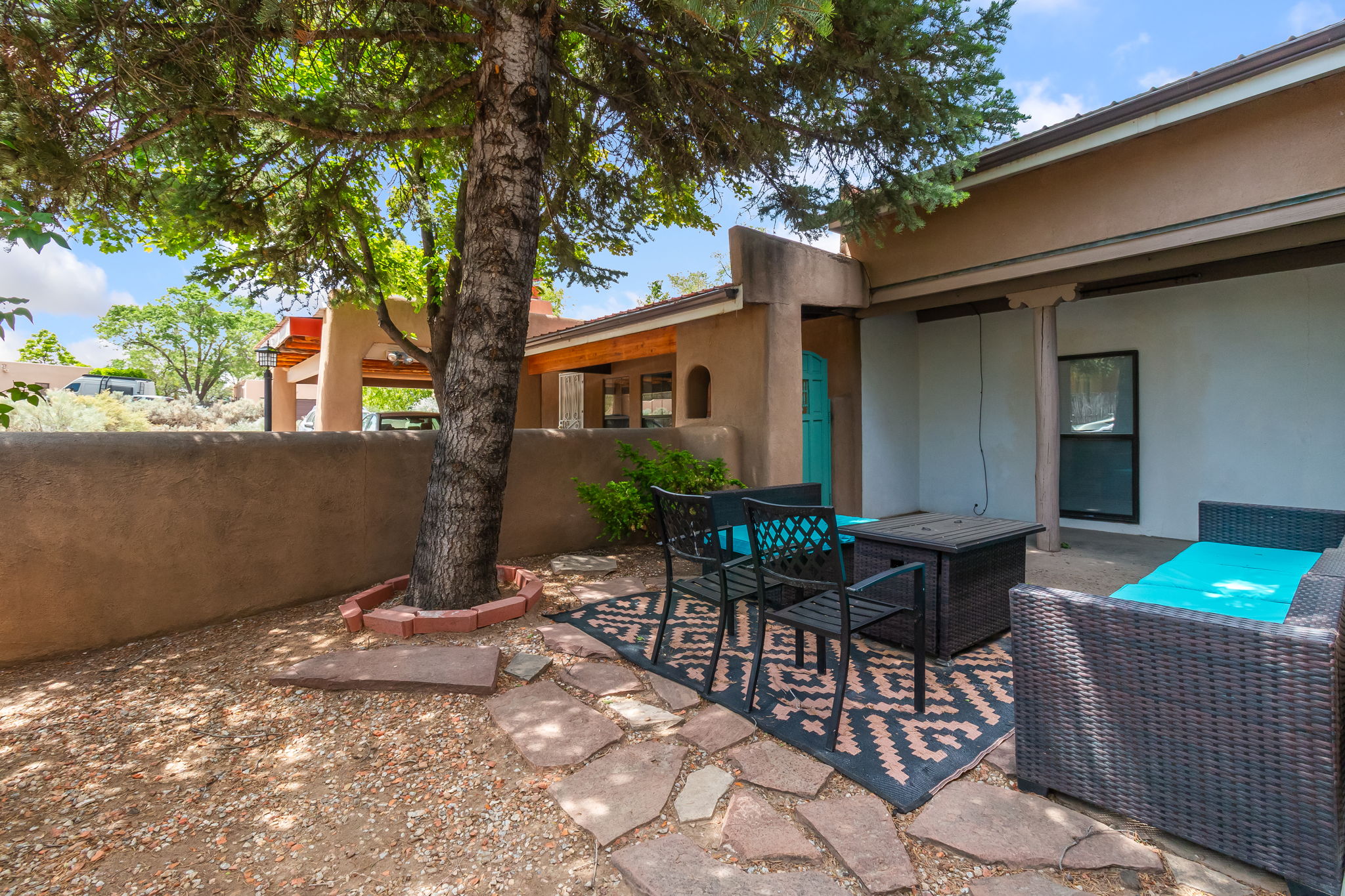 Enjoy morning coffee or evening conversations in the outdoor seating area.
