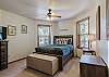Upstairs, you will find our comfortable queen bedroom featuring a Jack-and-Jill bathroom and equipped with a Smart TV for relaxing after a day of exploring Pagosa Springs.