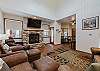 Our spacious living room with gas fireplace and smart TV.
