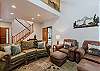 Our spacious living room with gas fireplace and smart TV.