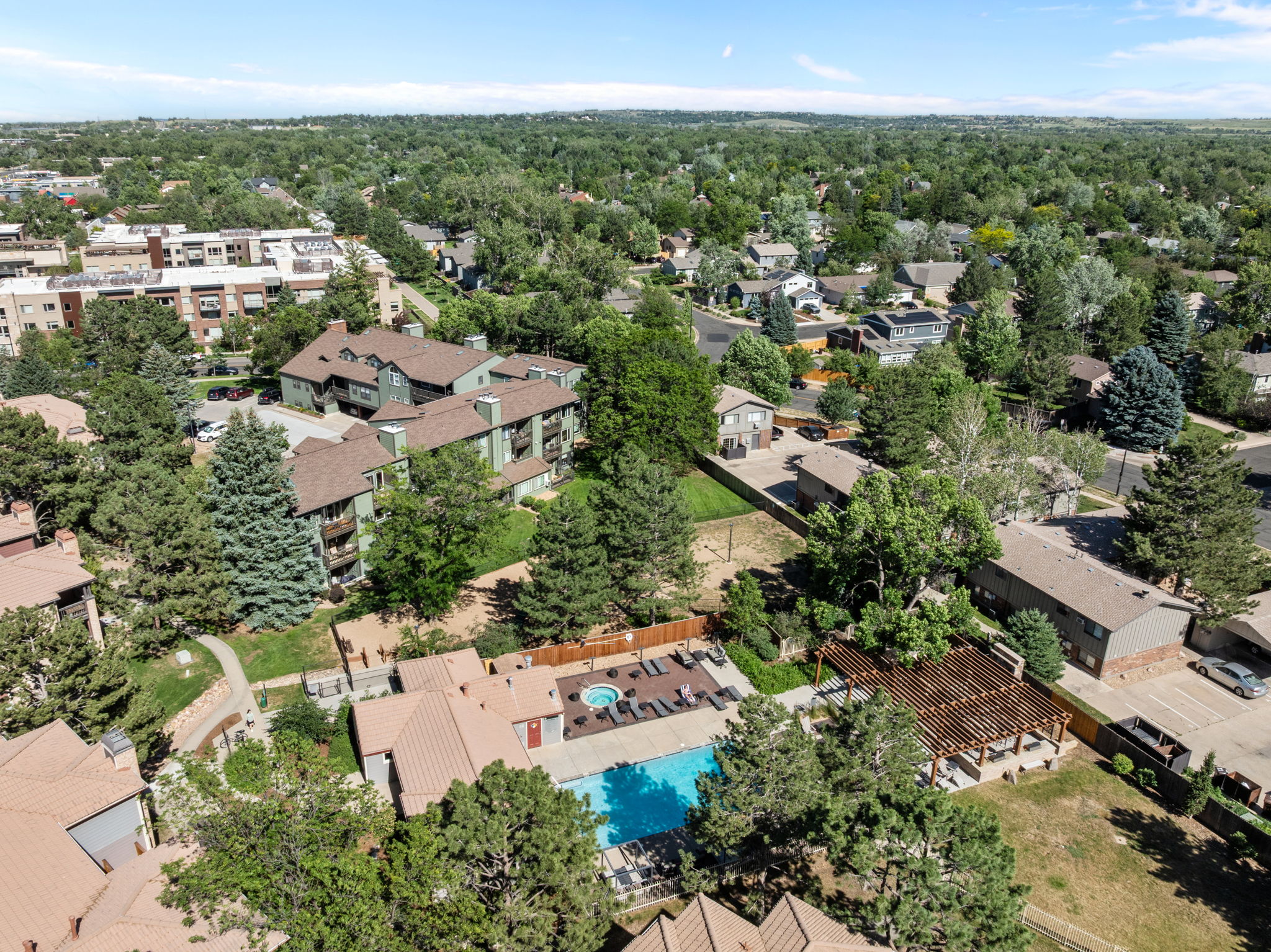 Ariel view of condo complex. 