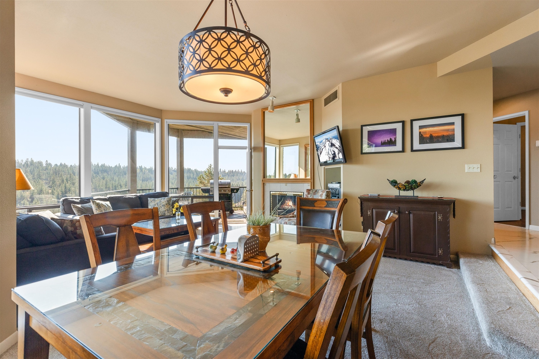 Enjoy meals together around a table that comfortably seats 6.