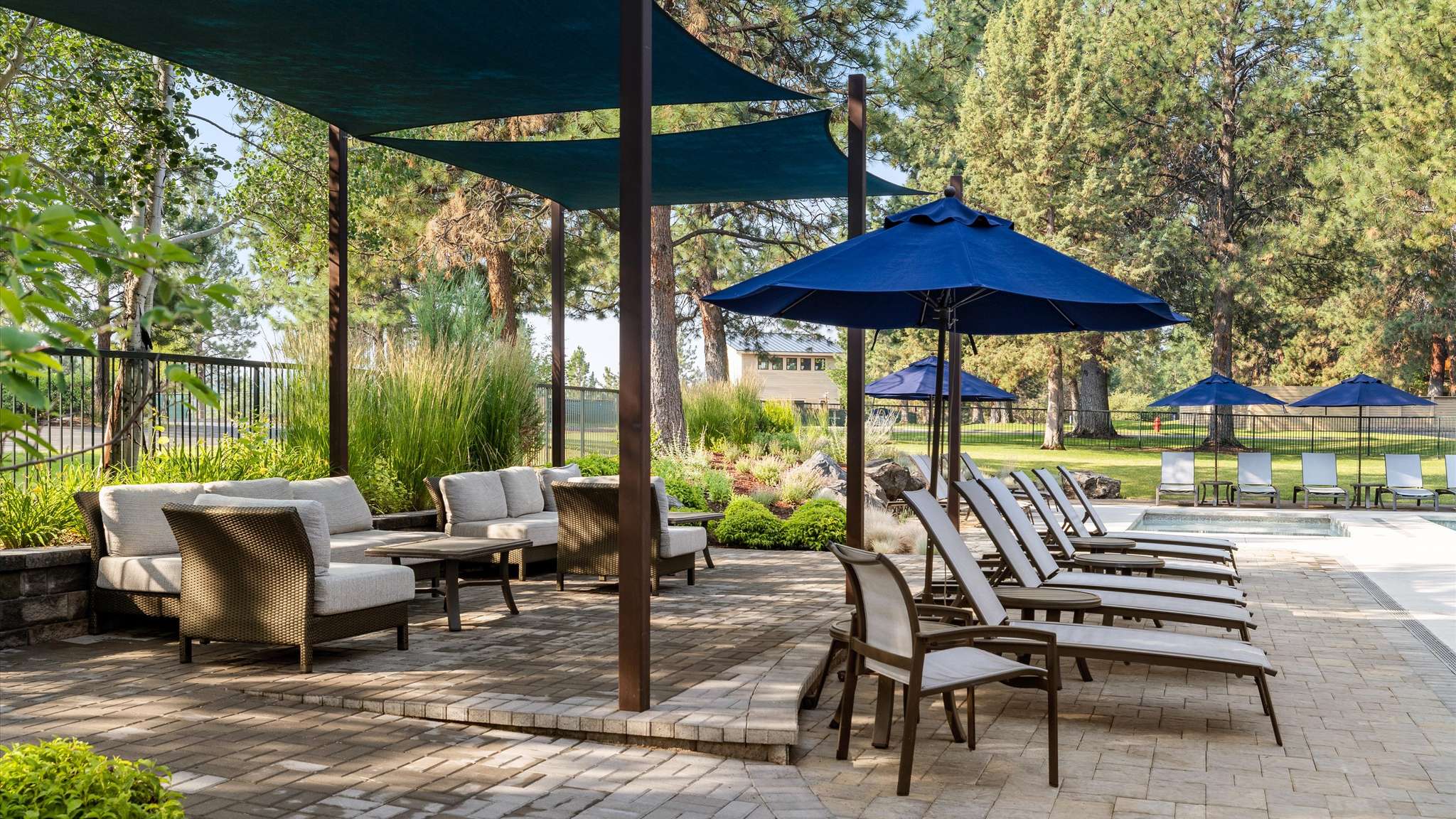 Community shaded lounging