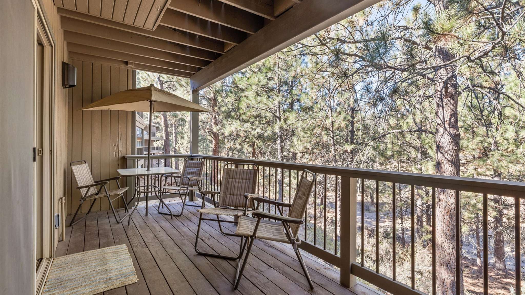 Enjoy sunrises and sunsets from the deck. 