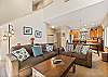 Comfortable living room with queen sofa sleeper. 
