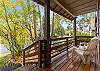 Relax on the covered front deck.