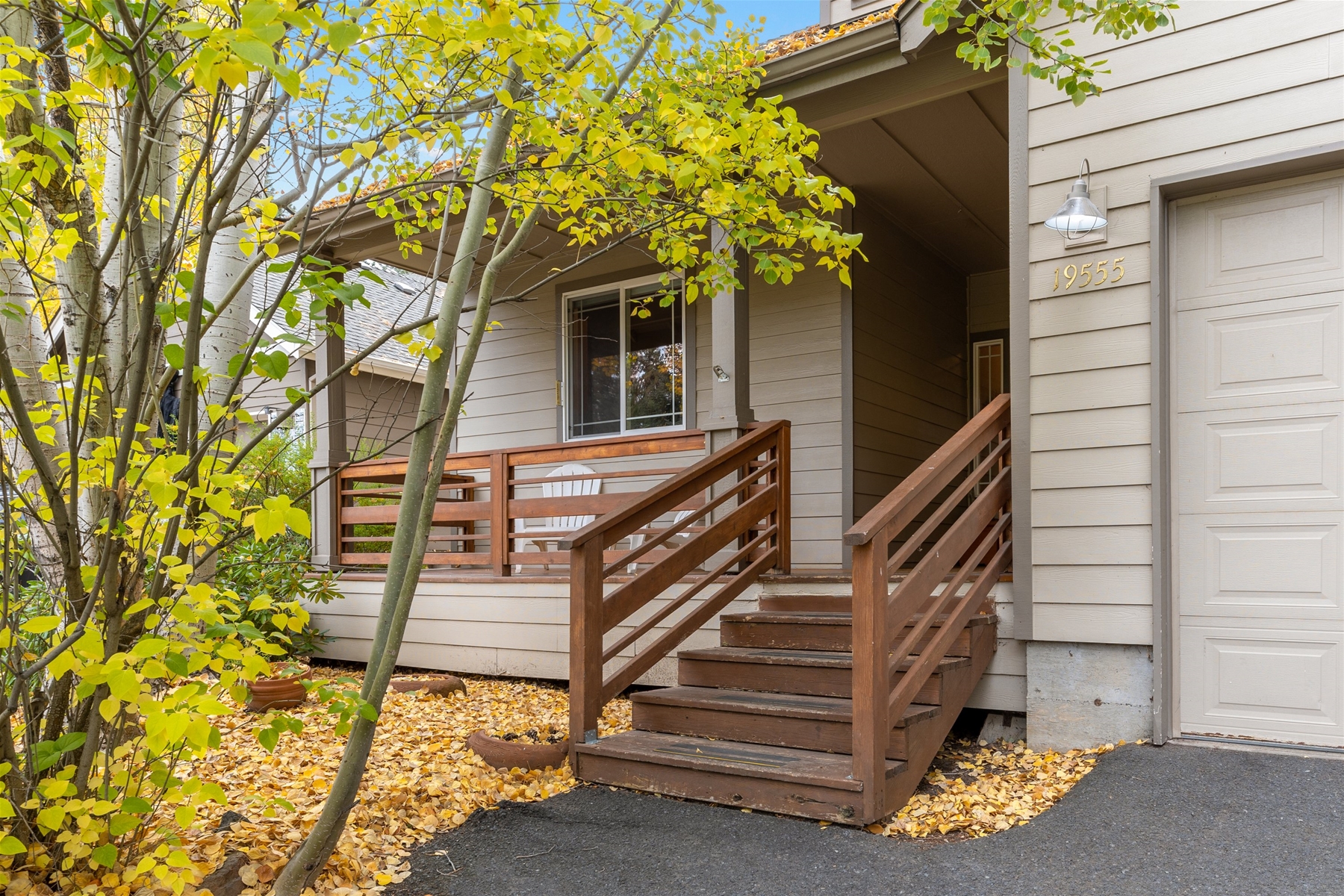 Stairs leading to the front porch. 