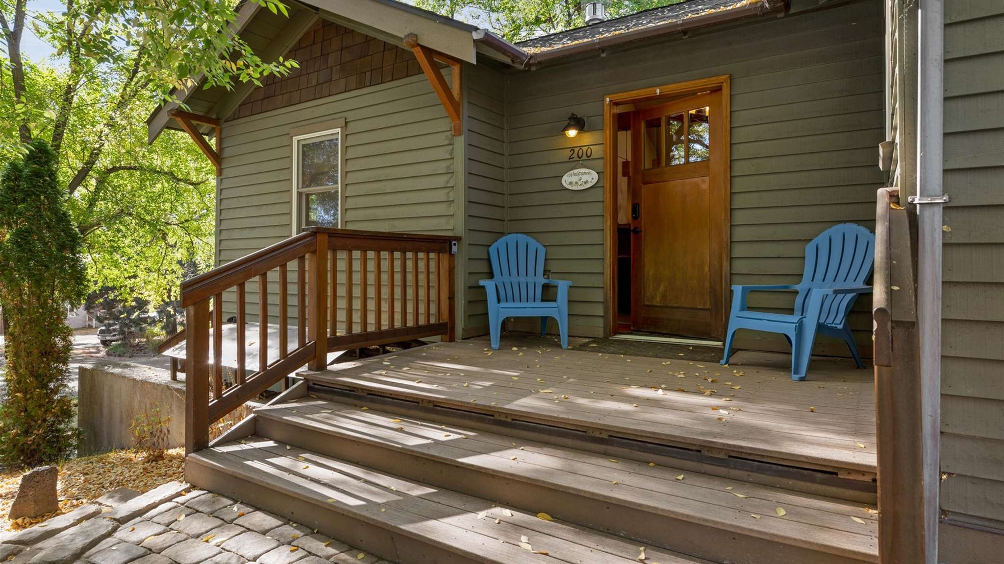 Entrance to cottage, sleeps 6.