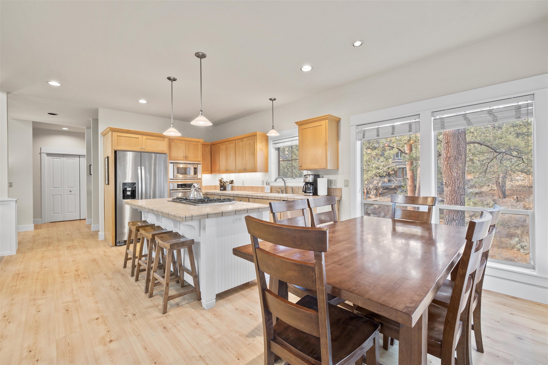 Gather comfortably with formal dining space for 6 guests.