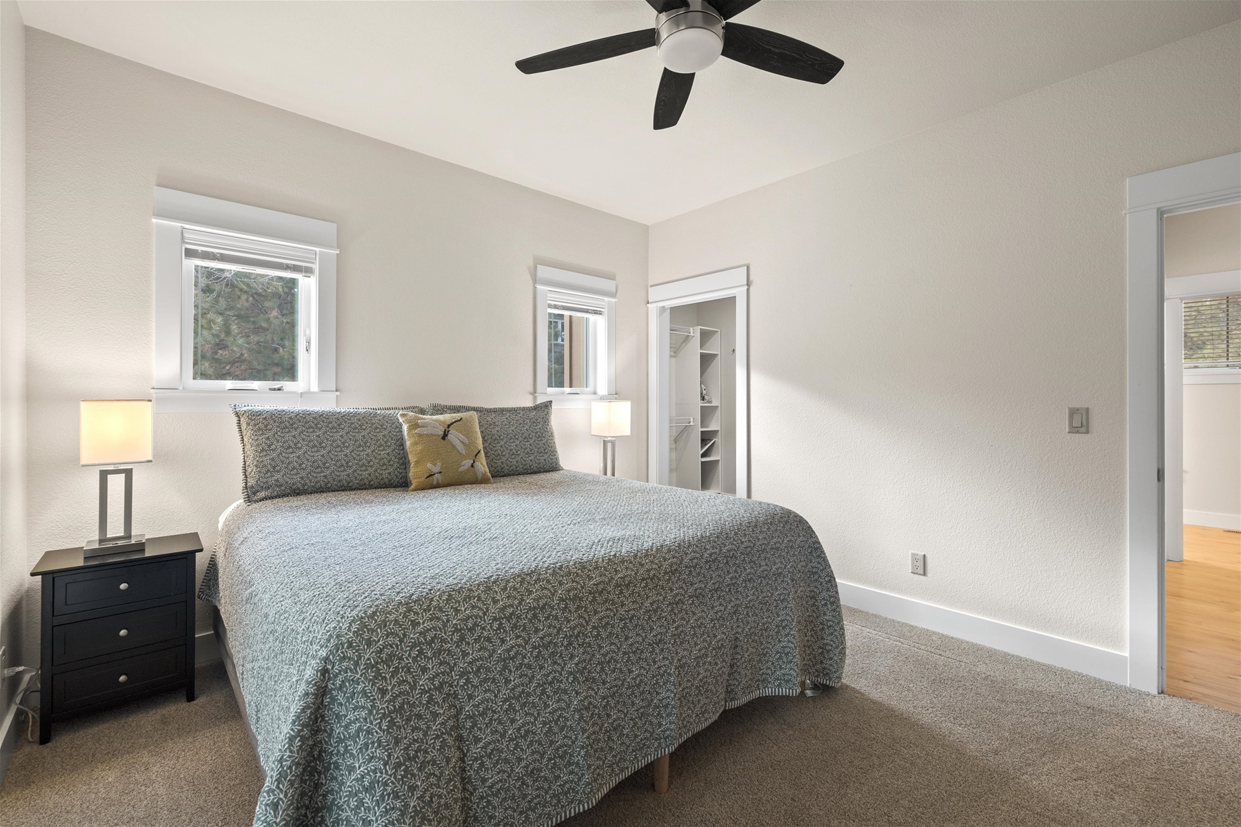 King main suite with private entrance to deck, main level. 