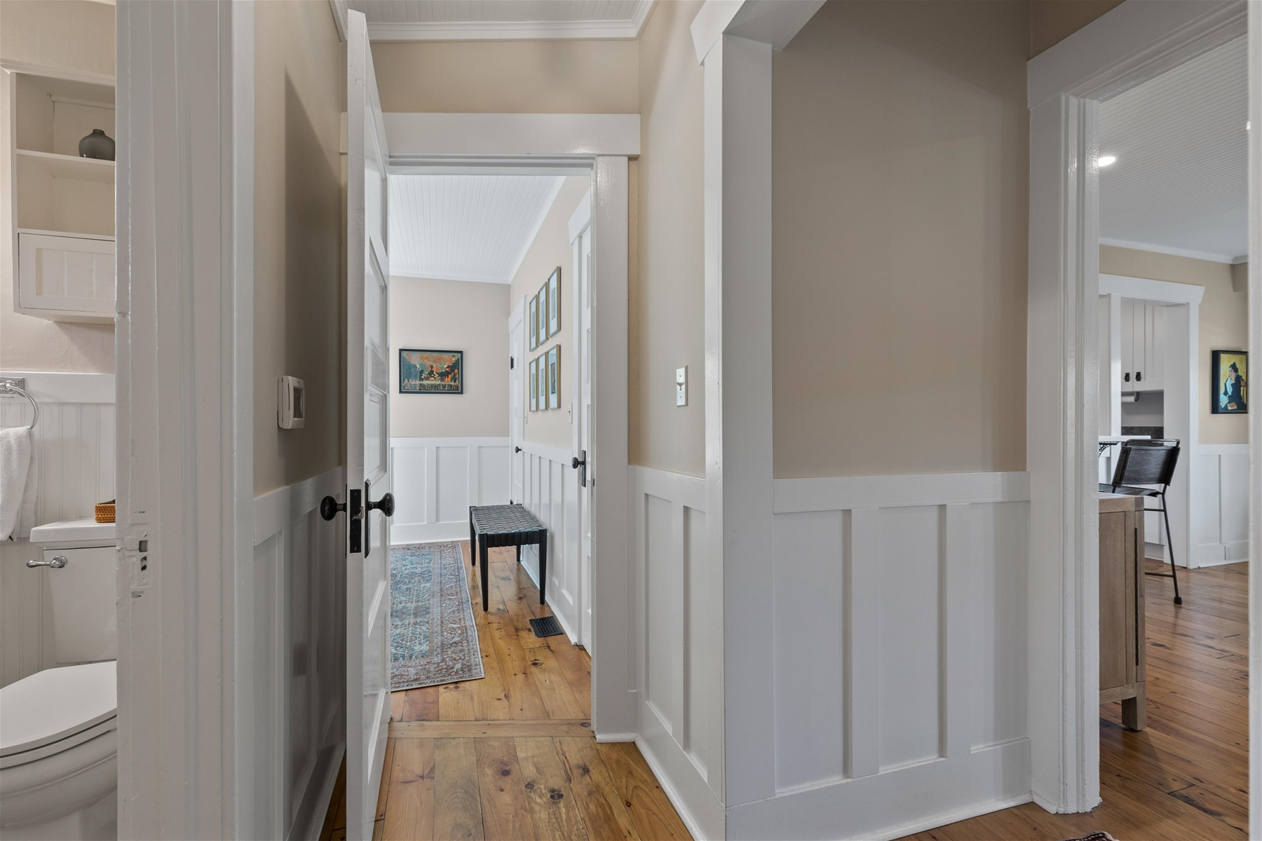 Hallways leading to guest King bedroom and guest bath. 