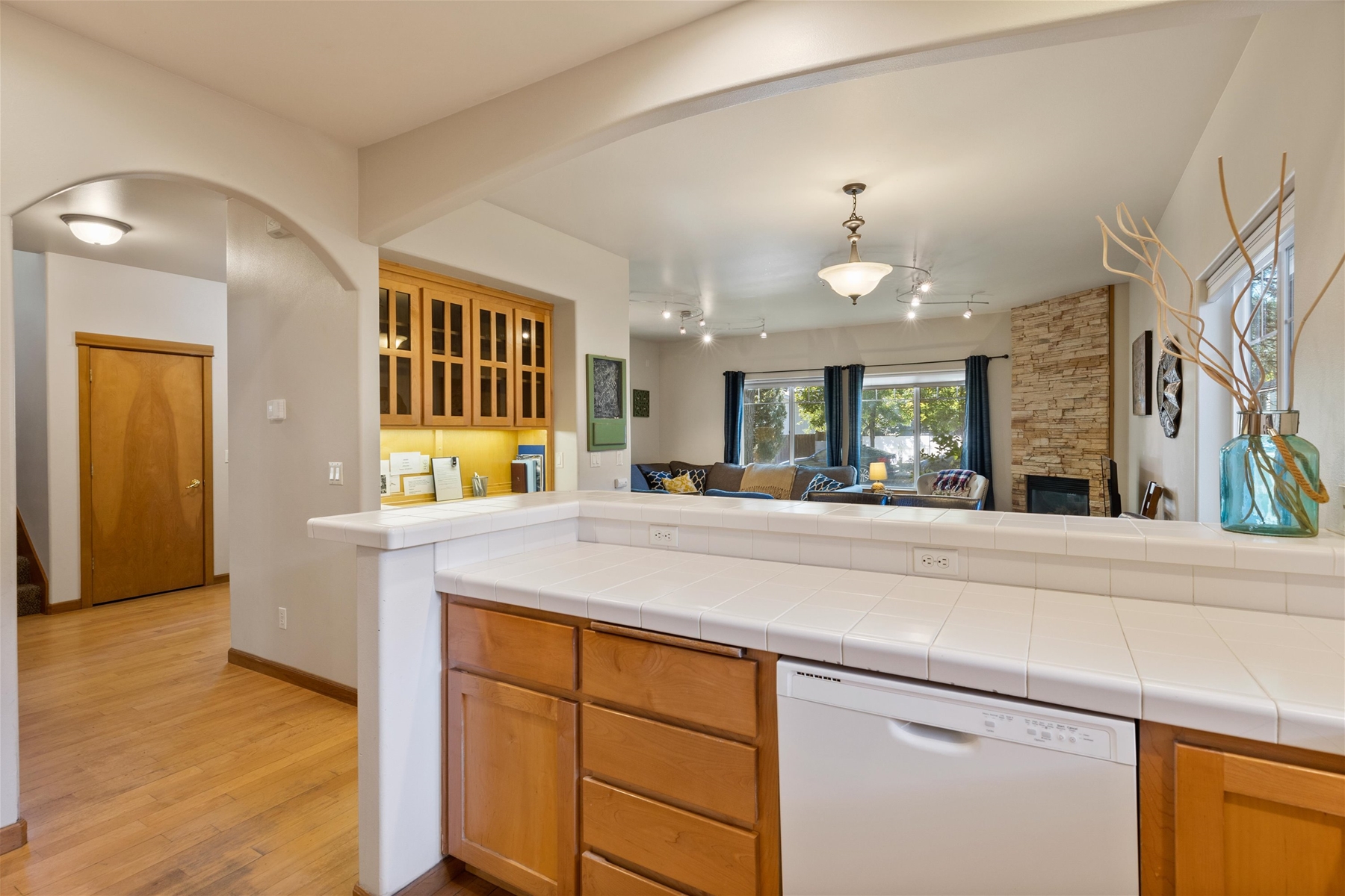 Plenty of counter space in the kitchen for your home-cooked meal prep. 