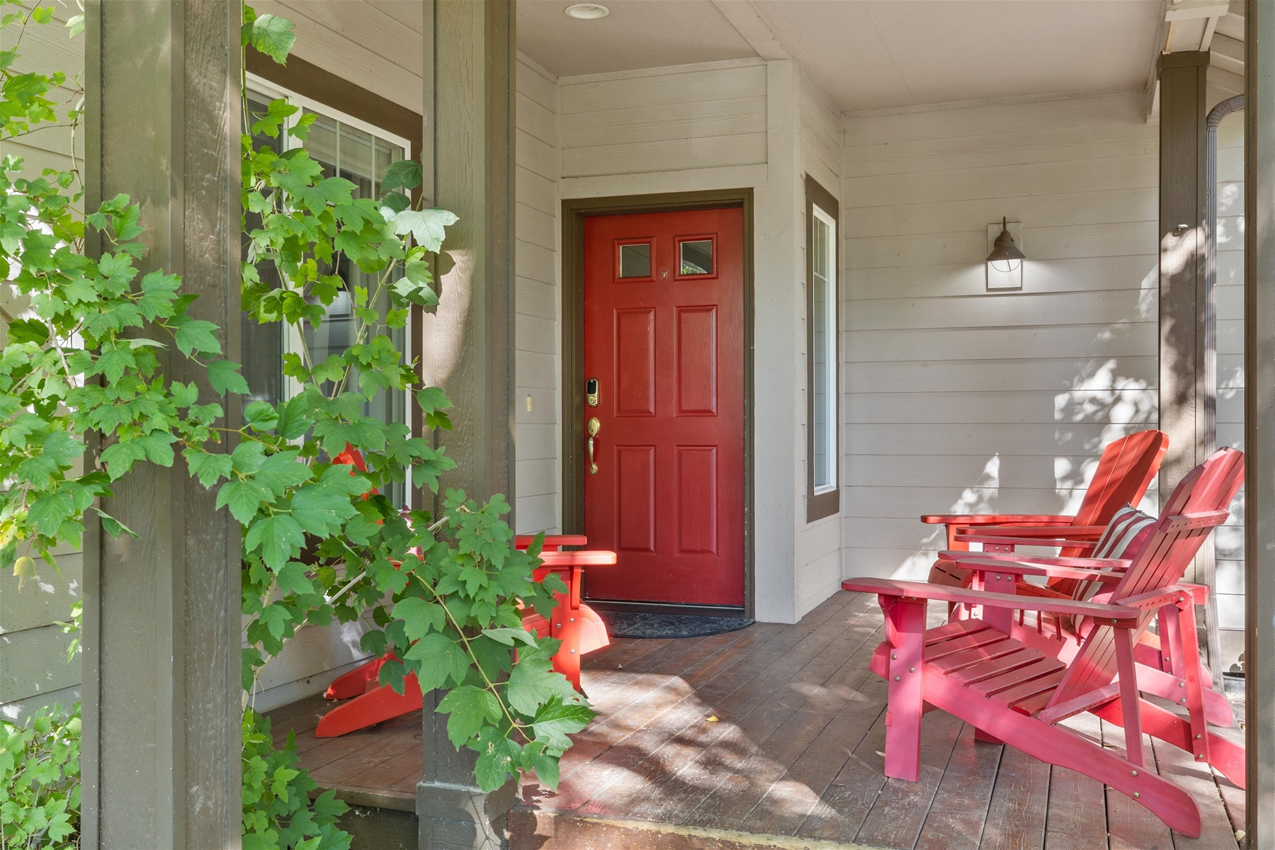Hang out on the covered front porch and take in the quiet neighborhood. 