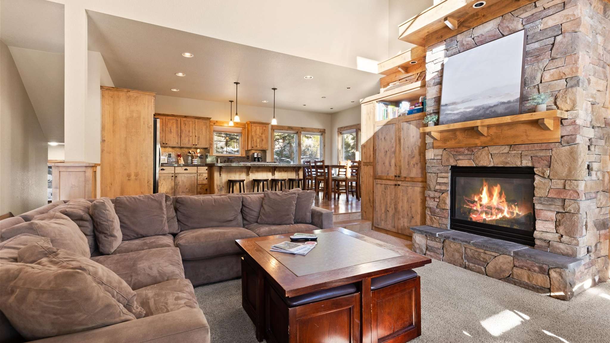 Cozy up in style- this living room is perfect for relaxation and gathering.