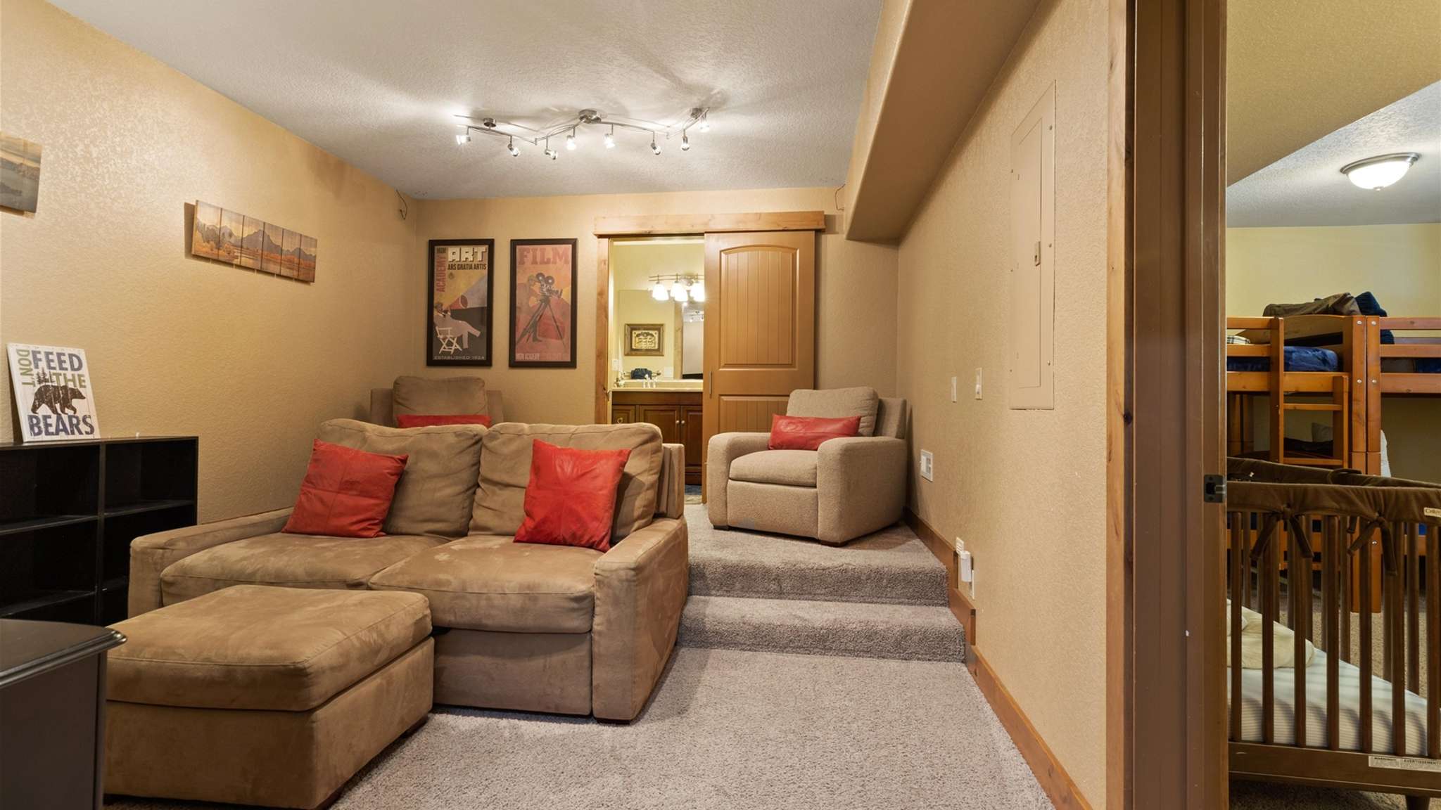 Media room with Smart TV. 