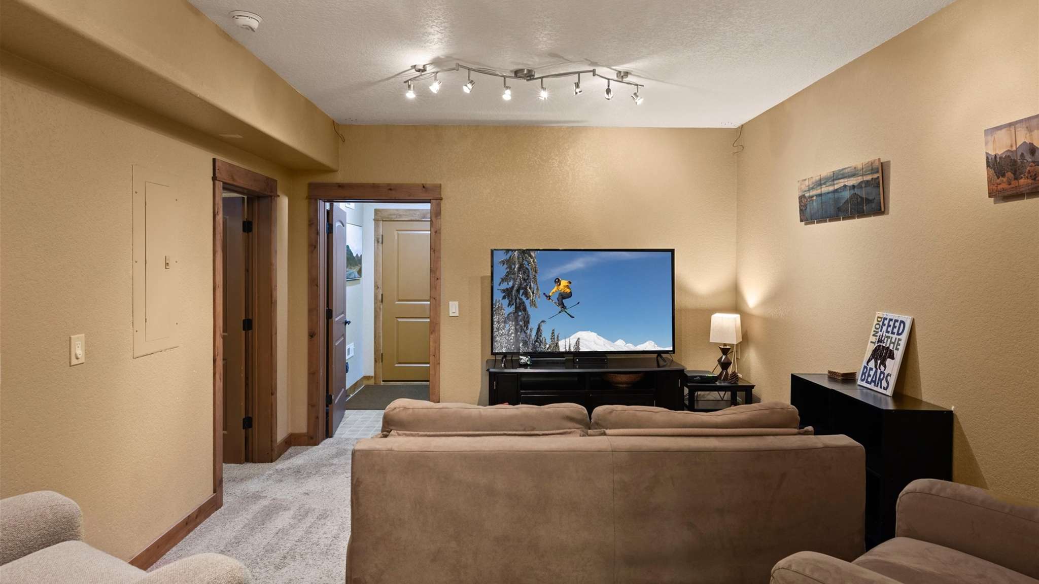 Media room with Smart TV. 