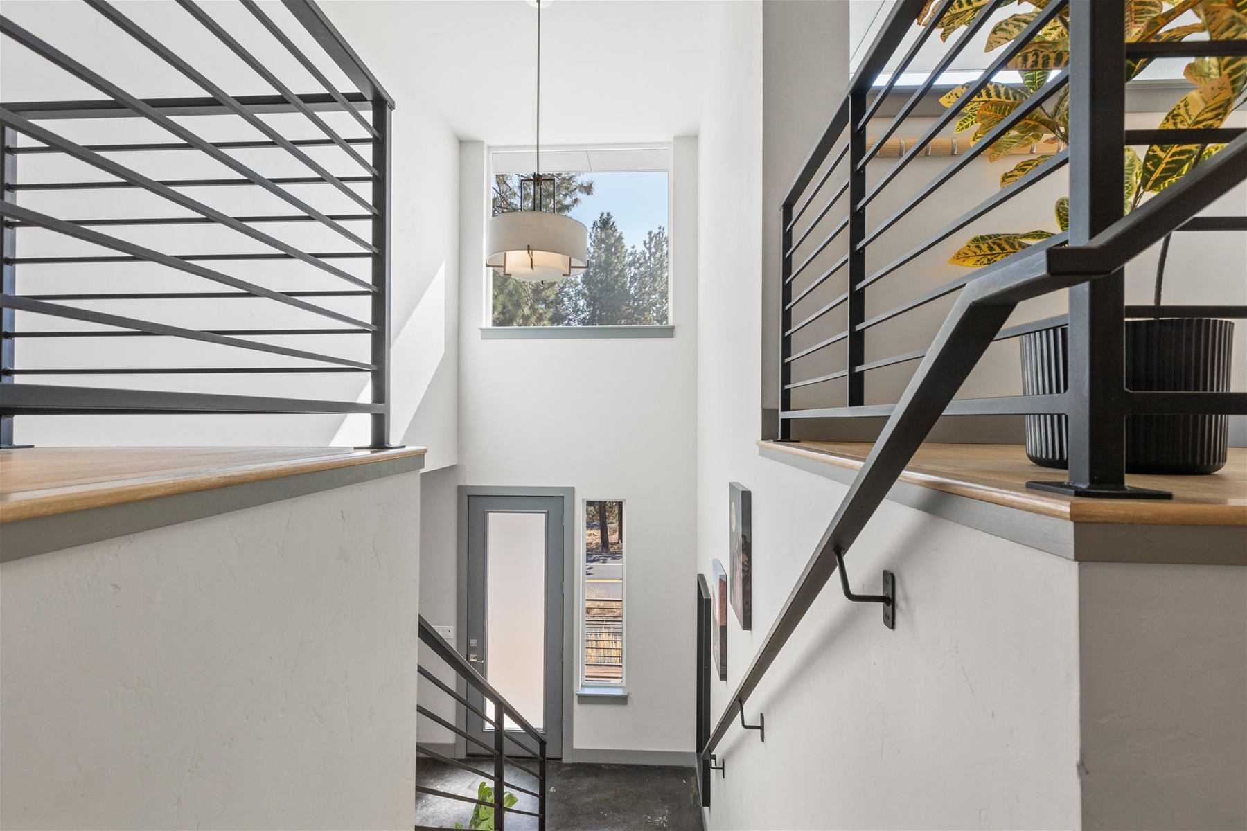 Stairs leading to main floor. 
