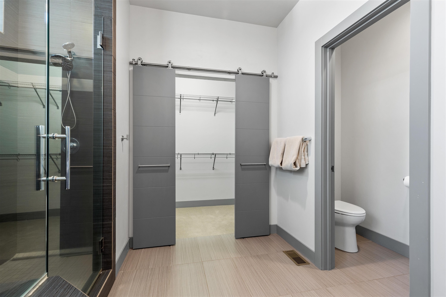 Primary King bathroom includes a walk-in closet. 
