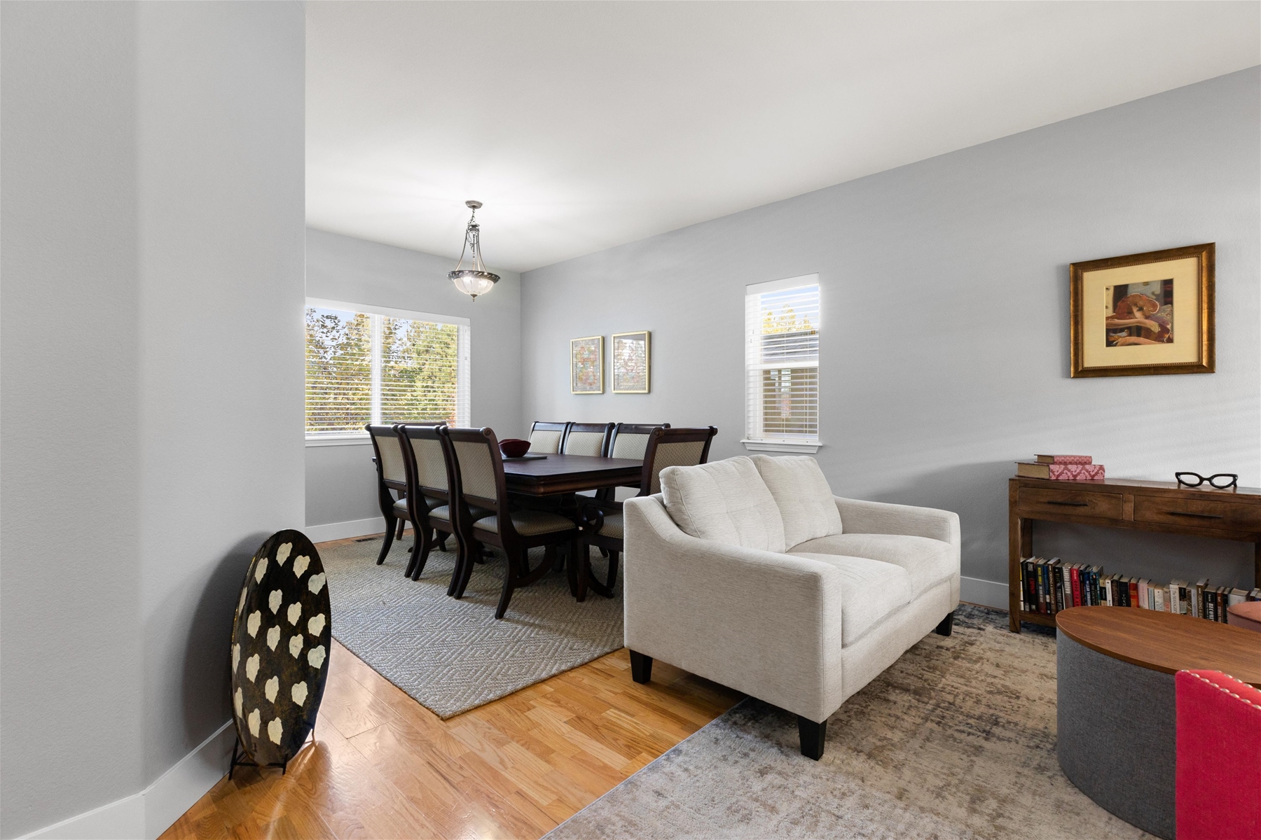Reading nook and dining room. 