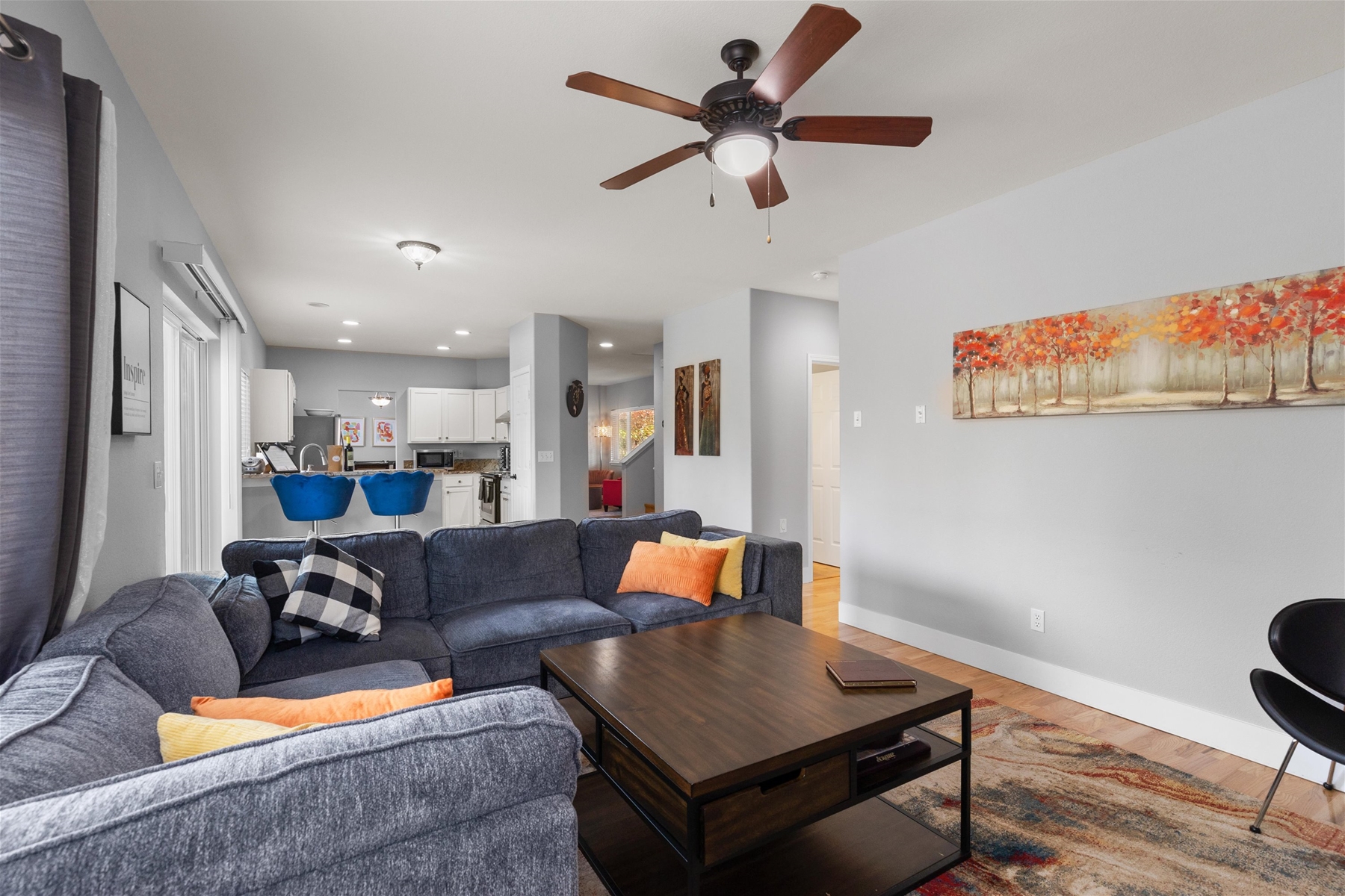 Cozy up in style- this living room is perfect for relaxation and gathering.