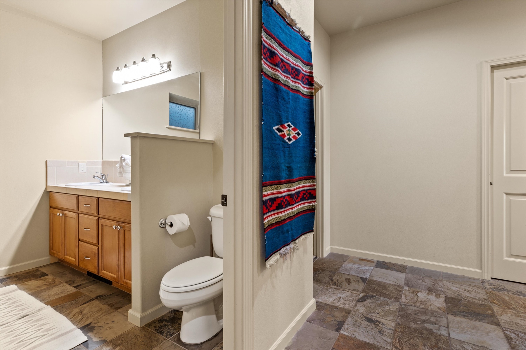 Guest bathroom with jetted sunken tub (lower level).