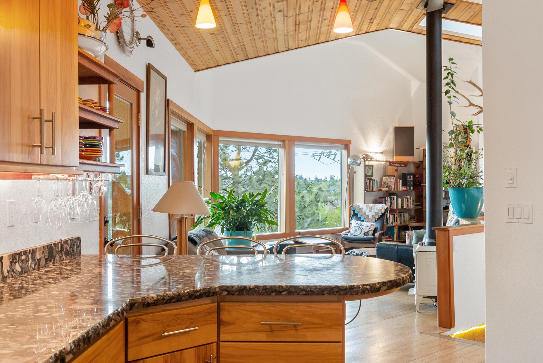 Sunshine and hardwood floors throughout the home. 